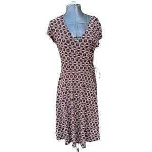 Vintage 1980s En Focus Womens Faux Wrap Dress Short Sleeve. EUC. SZ-6